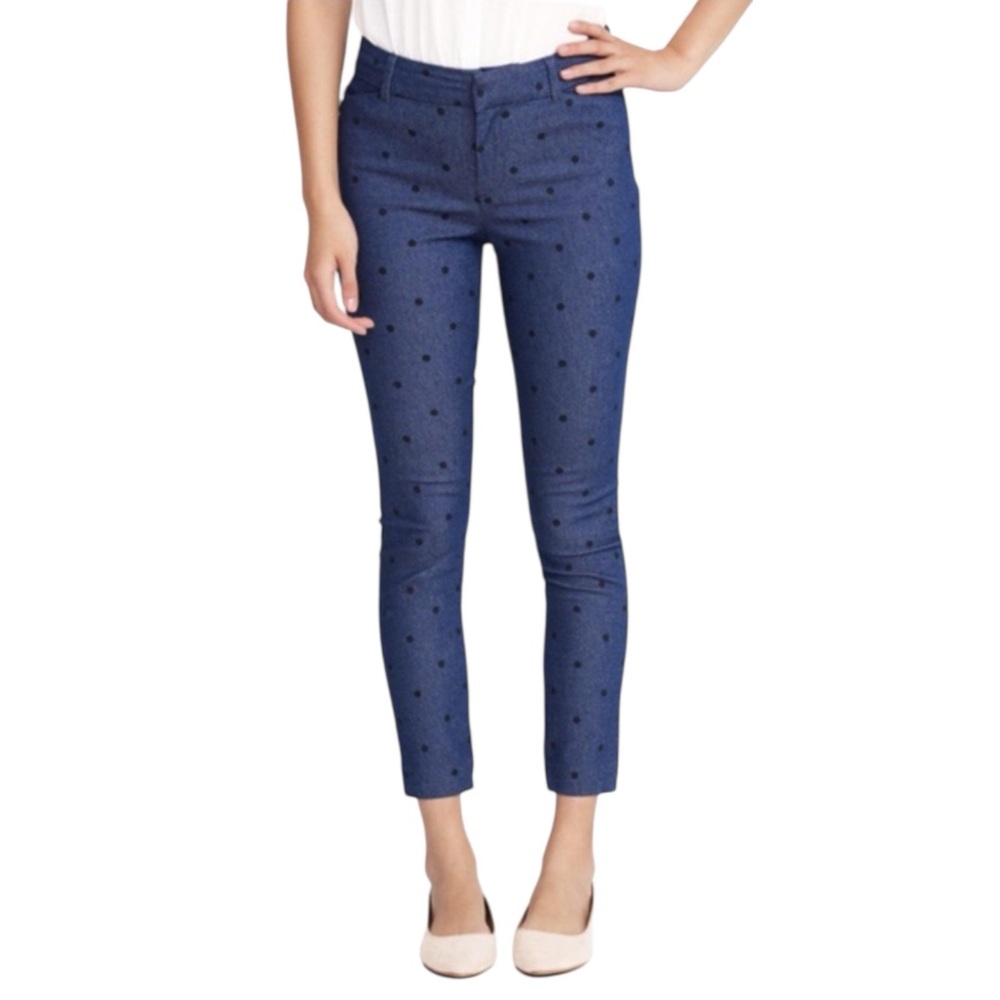 OLD NAVY Pixie Polka Dot Ankle Pants in Blue w/ Black Dots Size 6 -- NWT - Picture 4 of 12